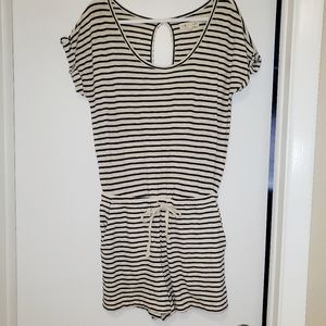 Lou & Grey dark Grey and white striped romper